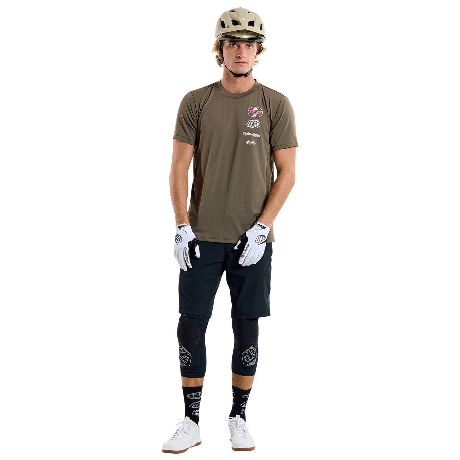 Camiseta Ciclismo Manga Corta Skyline Ride Tee Troy Lee Designs Alcaparra Rendimiento Superior