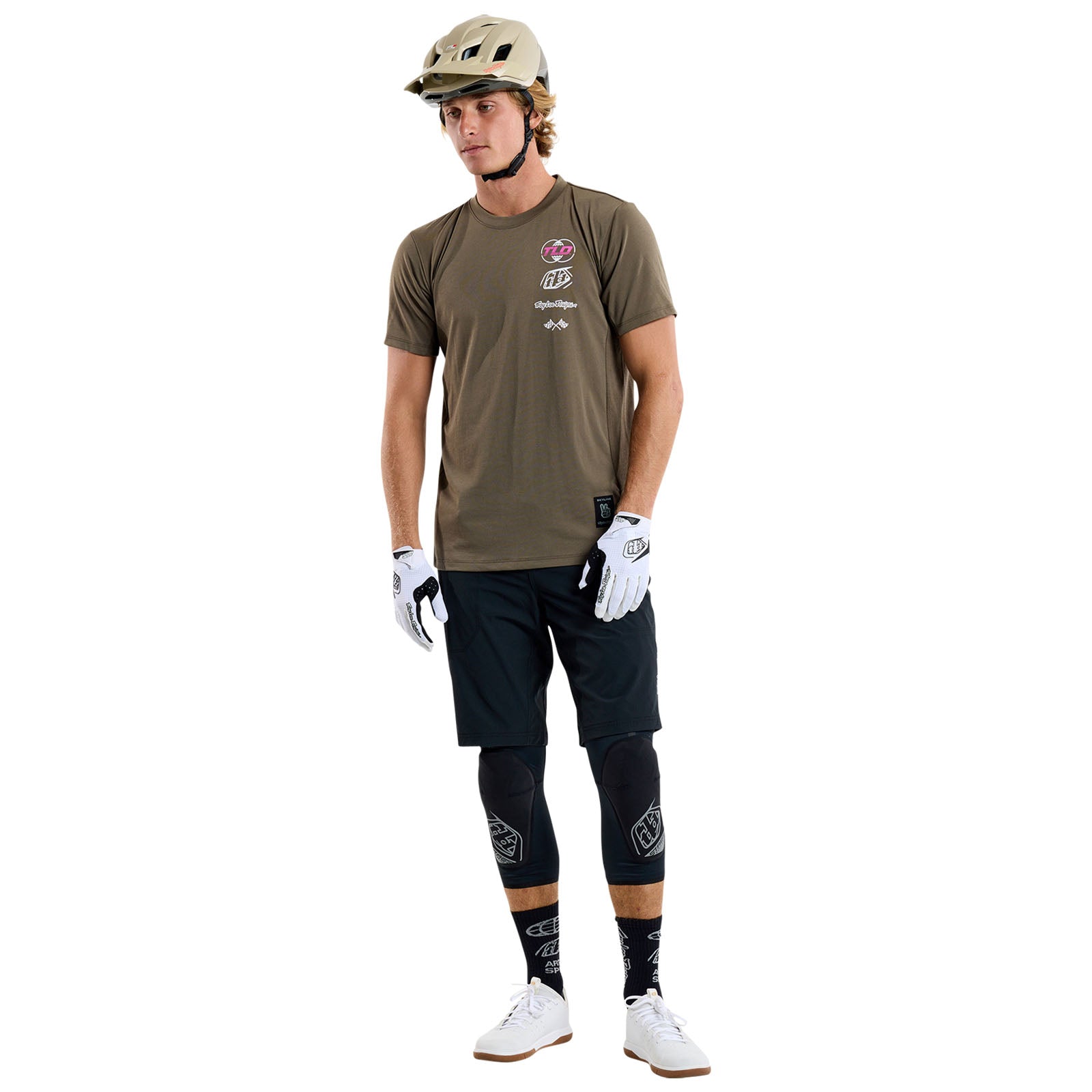 Camiseta Ciclismo Manga Corta Skyline Ride Tee Troy Lee Designs Alcaparra Rendimiento Superior