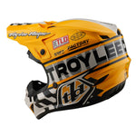Casco Troy Lee Designs GP Pro Fifty-50 Blanco/Oro MIPS: Protección Extrema Off-Road