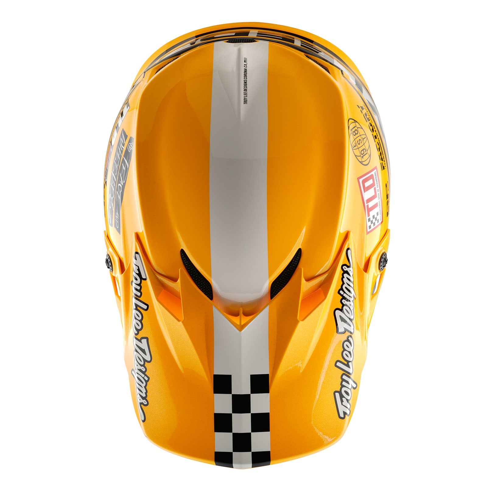 Casco Troy Lee Designs GP Pro Fifty-50 Blanco/Oro MIPS: Protección Extrema Off-Road