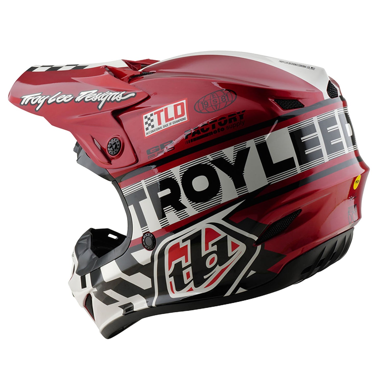 Casco Troy Lee Designs GP Pro Fifty-50 MIPS: Protección Superior Motocross Blanco/Rojo