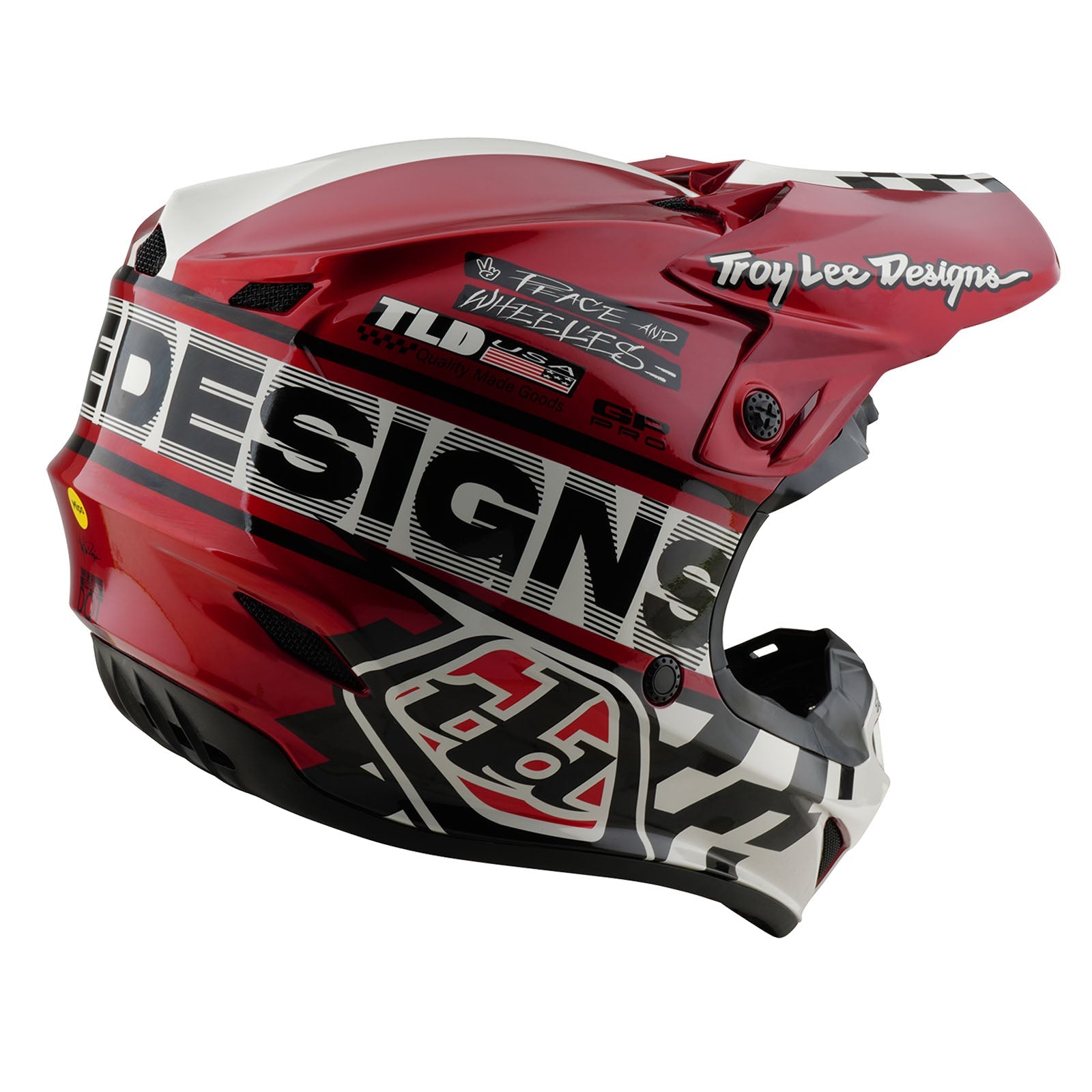 Casco Juvenil Troy Lee Designs GP Pro Fifty-50 Blanco/Rojo Mips Ligero Protección Avanzada