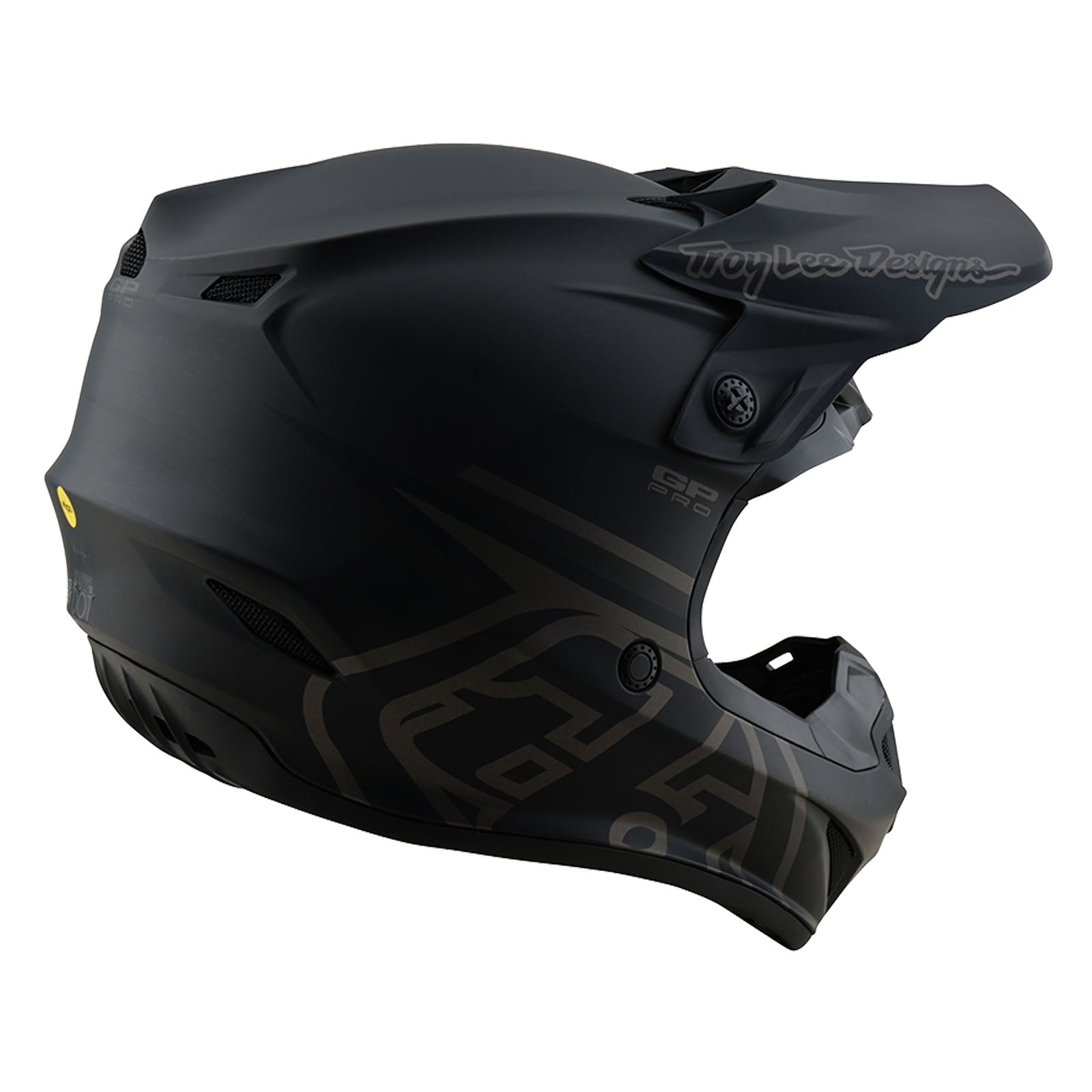 Casco de Motocross Troy Lee Designs GP Pro MIPS Negro Mate Máxima Protección