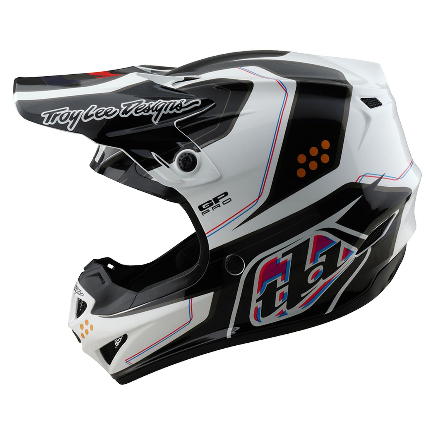 Casco Troy Lee Designs GP Pro Juvenil Mips Trooper Blanco Protección Avanzada