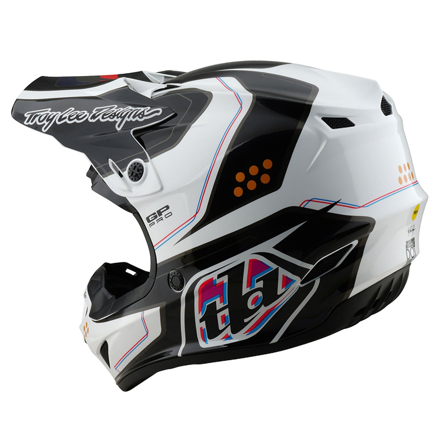 Casco Troy Lee Designs GP Pro Juvenil Mips Trooper Blanco Protección Avanzada