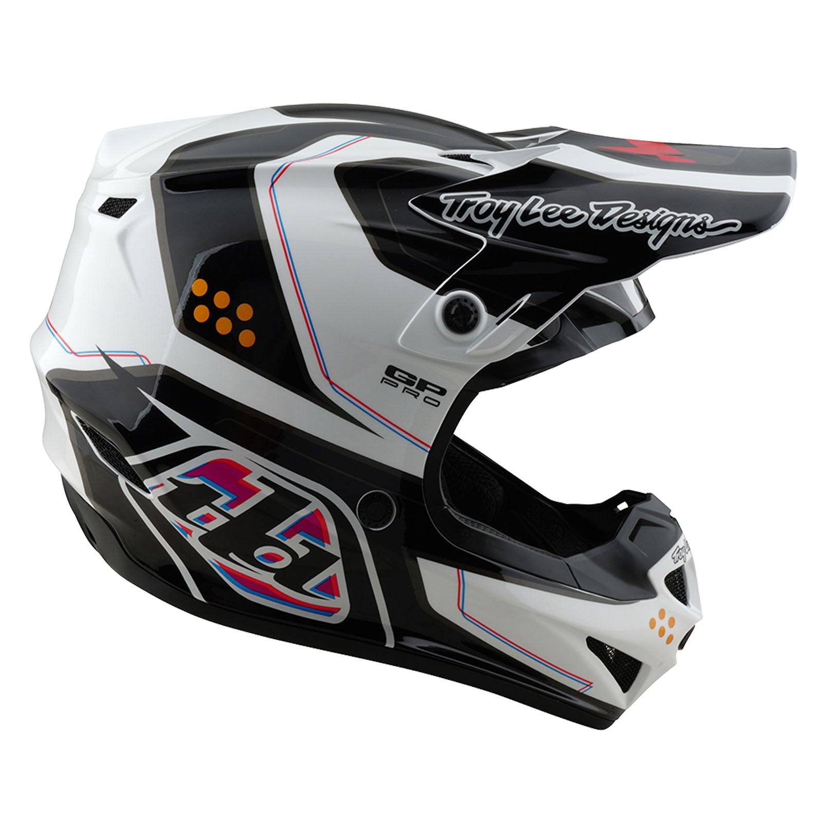 Casco Troy Lee Designs GP Pro Juvenil Mips Trooper Blanco Protección Avanzada