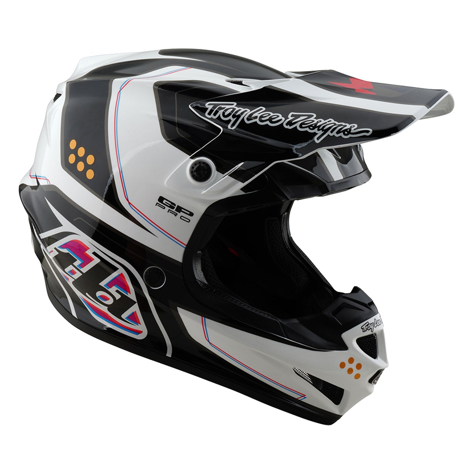 Casco Troy Lee Designs GP Pro Juvenil Mips Trooper Blanco Protección Avanzada