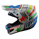 Casco Troy Lee Designs SE5 Composite MIPS Rays Blanco/Azul Motocross Enduro Profesional