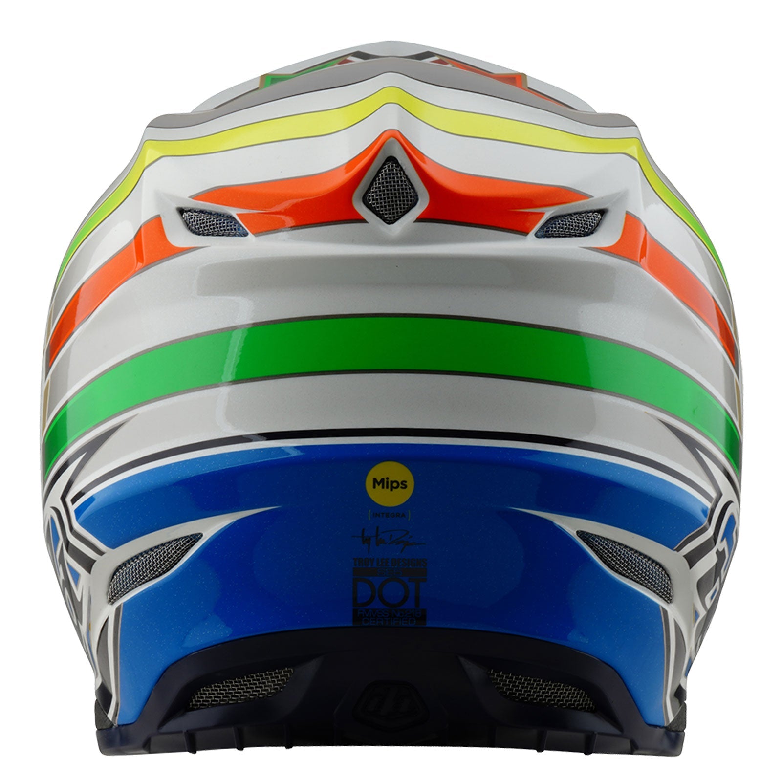 Casco Troy Lee Designs SE5 Composite MIPS Rays Blanco/Azul Motocross Enduro Profesional