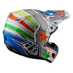 Casco Troy Lee Designs SE5 Composite MIPS Rays Blanco/Azul Motocross Enduro Profesional
