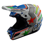 Casco Troy Lee Designs SE5 Composite MIPS Rays Blanco/Azul Motocross Enduro Profesional