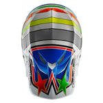 Casco Troy Lee Designs SE5 Composite MIPS Rays Blanco/Azul Motocross Enduro Profesional